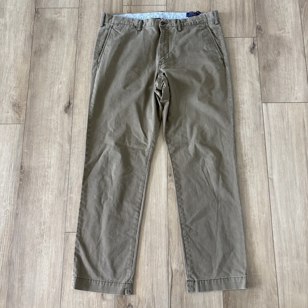 Polo Ralph Lauren The Polo Chino Pant Green Stretch Straight Classic Fit - 36x32